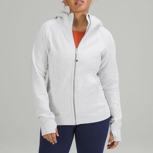 Lululemon scuba hoodie size 4 heather white plush material